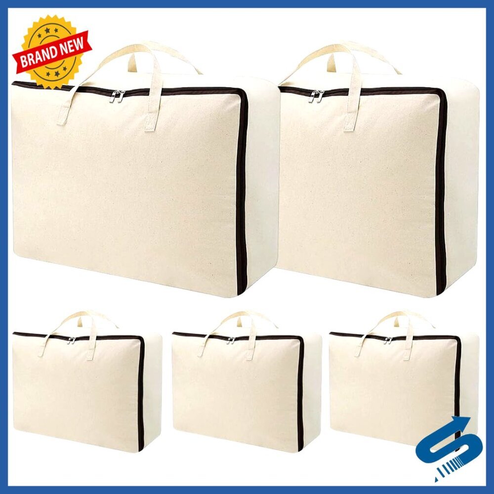 Oversized Cotton Canvas Storage Bags Reusable Sustainable Organizer Totes